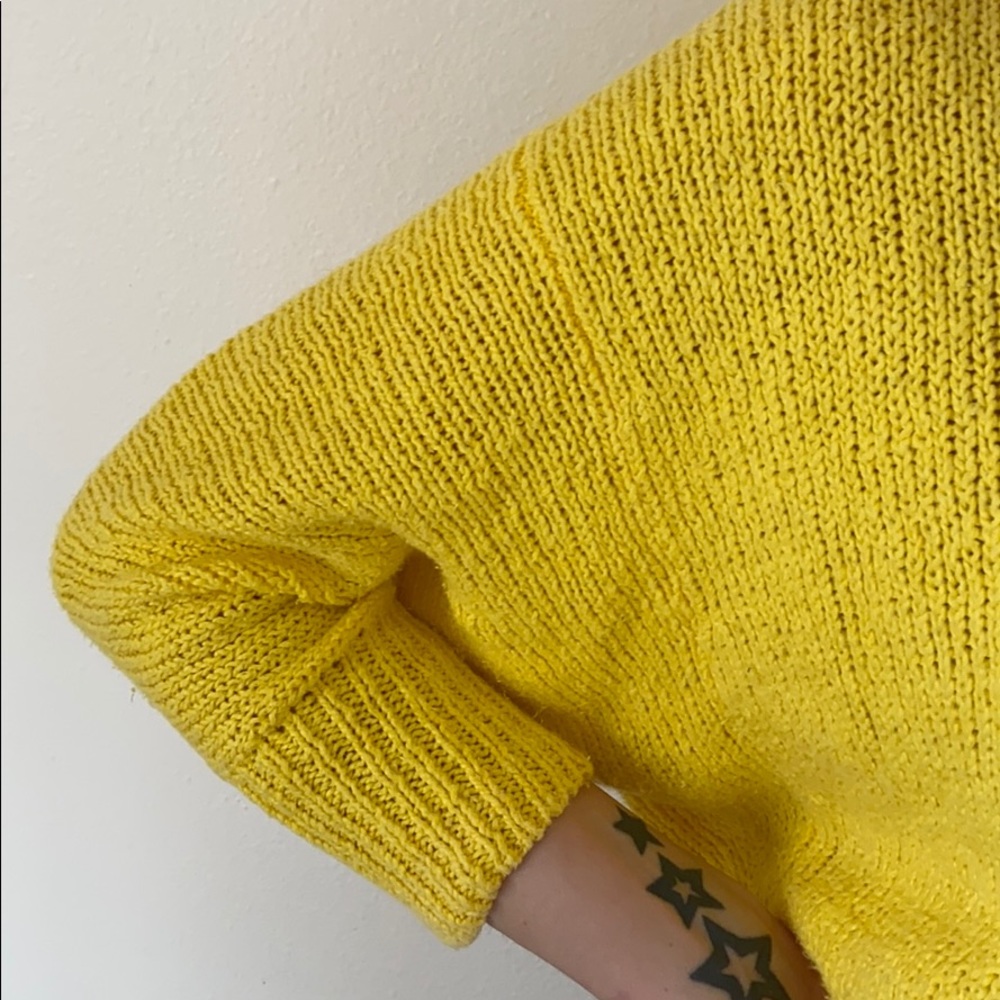 Yellow crew neck loose fit knit sweater - Picture 6 of 8